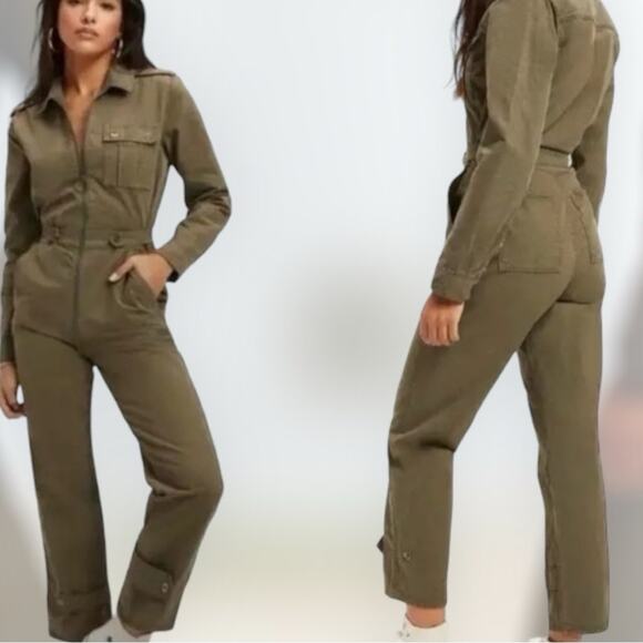 Good American NWT Desert Flight Jumpsuit Envy Green Size Medium - Picture 3 of 8